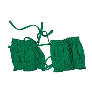 NWT Toast Signature‎ Ruffle Bandeau Top, Open Front, Fern Green, Sz S